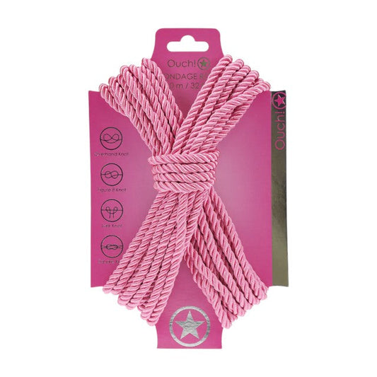 Frânghie OUCH! Bondage Rope, pentru jocuri erotice BDSM, lungime 10 metri, culoare roz