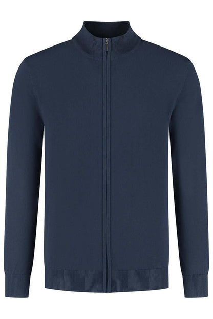 Full zip navy: katoenen full-zip jack in navy met soepele ritssluiting, perfect voor casual outfits.
