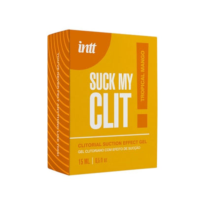 Gel intim INTT Suck my Clit, acțiune triplă de vibrație, pulsație și efect de încălzire progresivă, aromă de mango, 15 ml