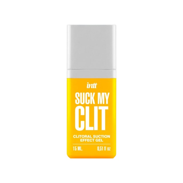 Gel intim INTT Suck my Clit, acțiune triplă de vibrație, pulsație și efect de încălzire progresivă, aromă de mango, 15 ml