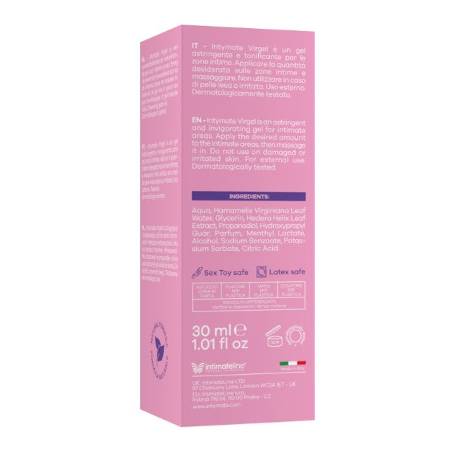 Gel intim INTYMATE VirGel Tightening, pentru strâmtarea vaginului și lubrifiere, formulă naturală, 30 ml