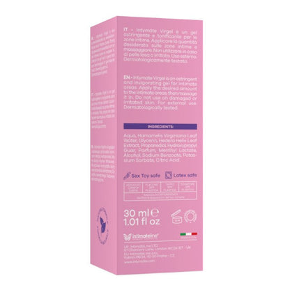 Gel intim INTYMATE VirGel Tightening, pentru strâmtarea vaginului și lubrifiere, formulă naturală, 30 ml