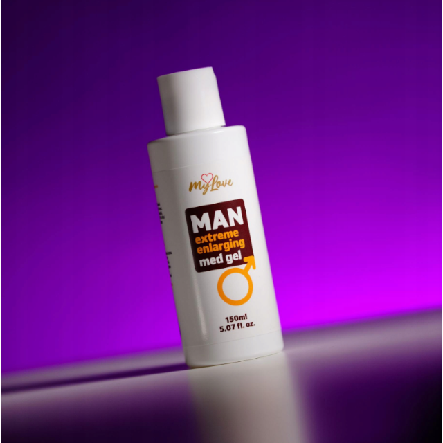 Gel intim MYLOVE Man Extreme Enlarging Med Gel, pentru mărirea penisului, senzații intensificate și lubrifiere, 150 ml