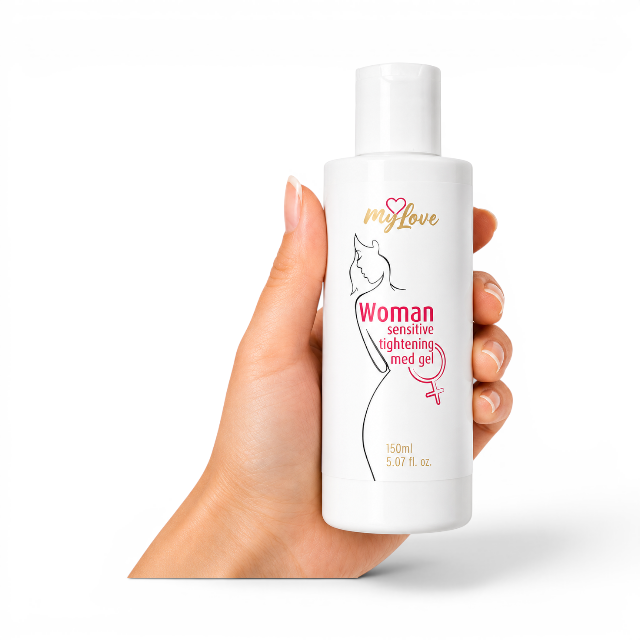 Gel intim MYLOVE Woman Sensitive Tightening Med Gel, pentru strâmtarea vaginului, hidratant, miros de mango, 150 ml