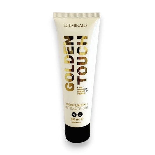 Gel intim pentru femei DRIMINALS Golden Touch, potrivit pentru lubrifiere, masaj și hidratare, cu acid hialuronic, 100 ml