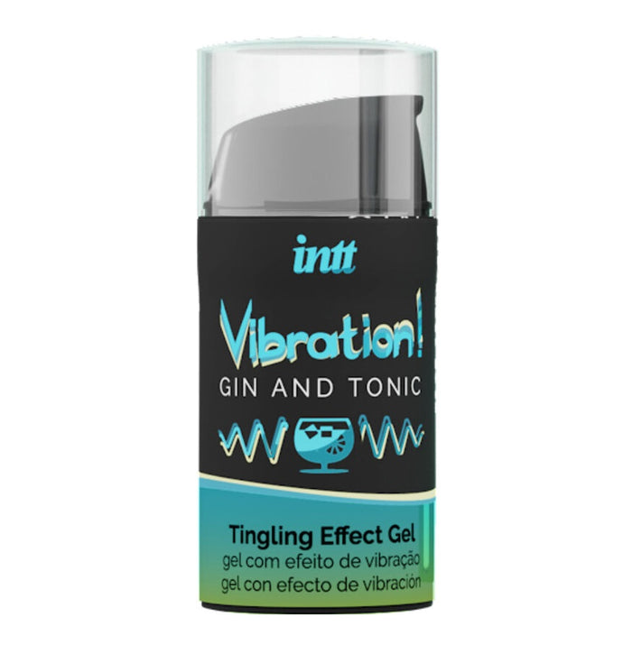 Gel INTT Vibration! Gin & Tonic, pentru stimulare si excitare, senzatie vibranta, Unisex, 15 ml
