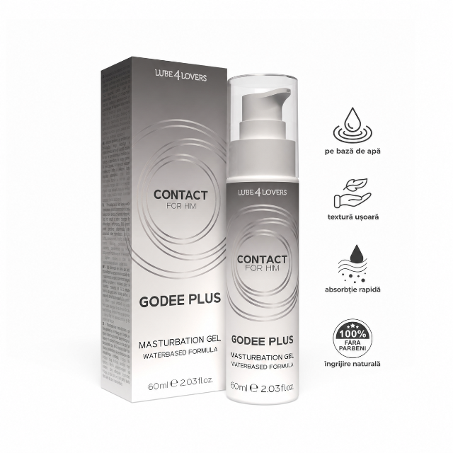 Gel LUBE4LOVERS Godee Plus Masturbation Gel, lubrifiant special pentru masturbare, intensifică senzațiile, 60 ml