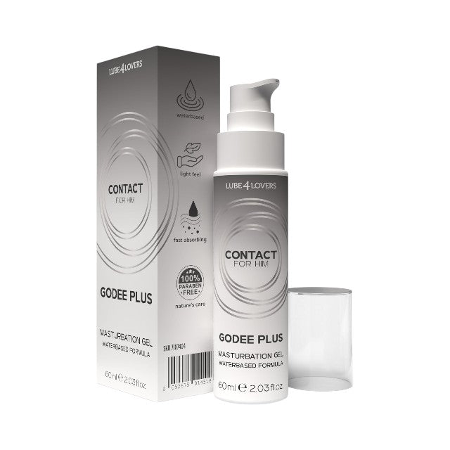 Gel LUBE4LOVERS Godee Plus Masturbation Gel, lubrifiant special pentru masturbare, intensifică senzațiile, 60 ml