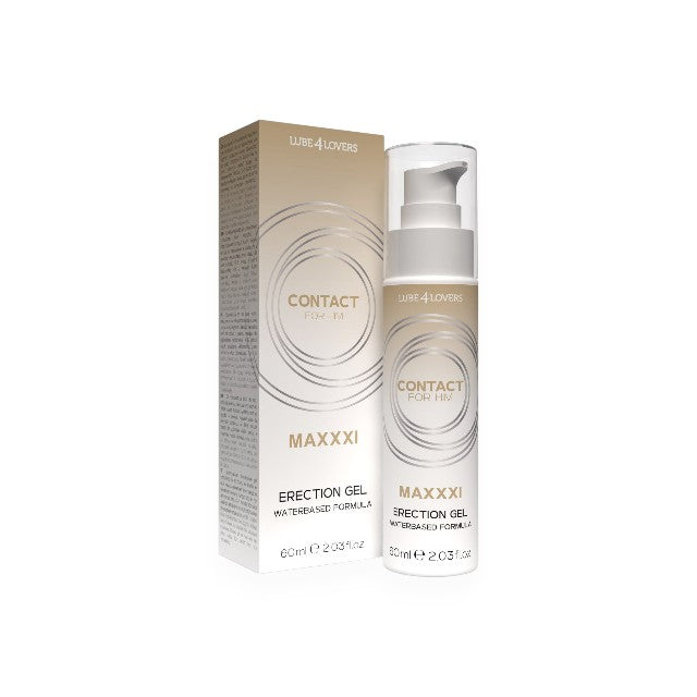 Gel LUBE4LOVERS Maxxxi Erection Gel, pentru erecții puternice și de durată, pe bază de apă, efect de încălzire, 60 ml