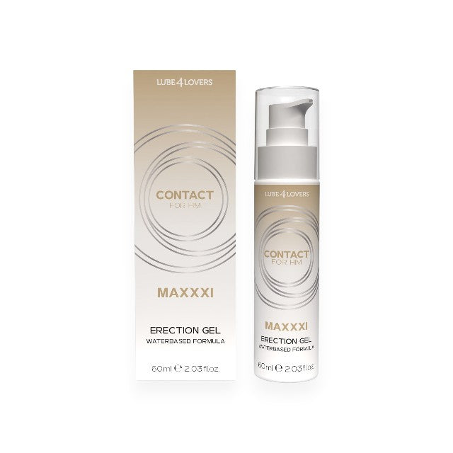 Gel LUBE4LOVERS Maxxxi Erection Gel, pentru erecții puternice și de durată, pe bază de apă, efect de încălzire, 60 ml