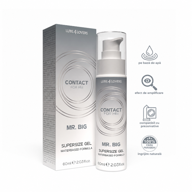 Gel LUBE4LOVERS Mr. Big SuperSize Gel, pentru mărirea penisului și senzații intensificate, textură non-grasă, 60 ml