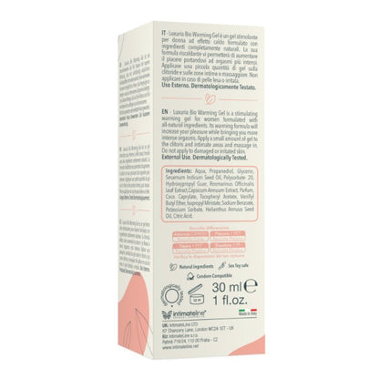 Gel LUXURIA - Bio Warming Gel, pentru stimulare cu efect de incalzire, 30 ml