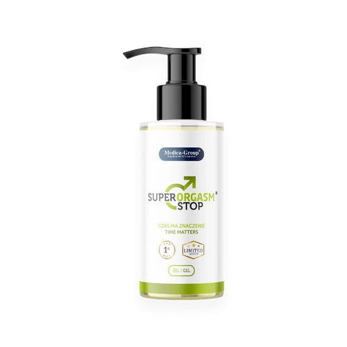 Gel MEDICA-GROUP Super Orgasm Stop, pentru întârzierea ejaculării, efect ușor de răcire, cu aloe vera și mușețel, 150 ml