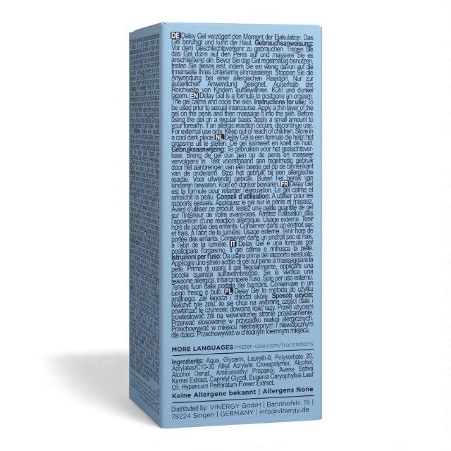Gel MISTER SIZE Delay Gel, pentru întârzierea ejaculării și performanțe sexuale îmbunătățite, cu efect de răcire, 50 ml