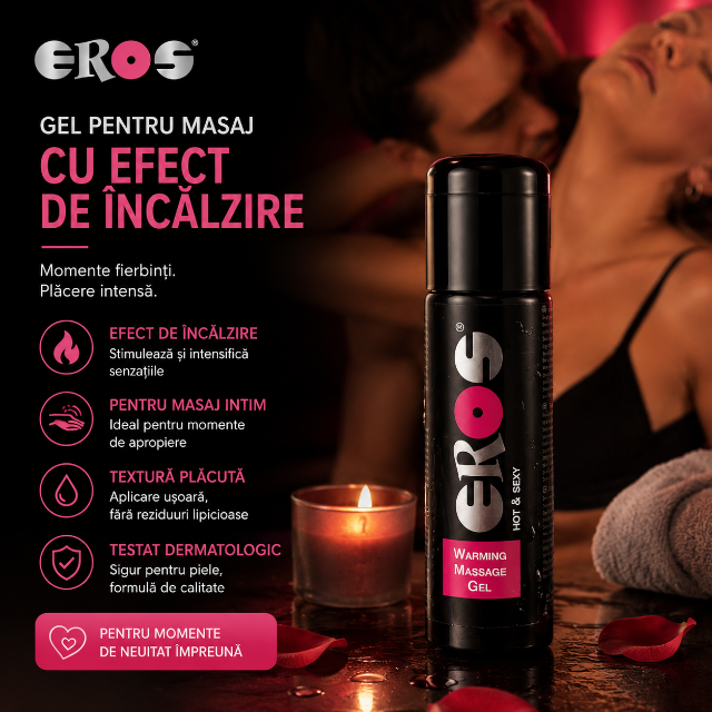 Gel pentru masaj EROS Warming Massage Gel, cu efect de încălzire, testat dermatologic, 100 ml