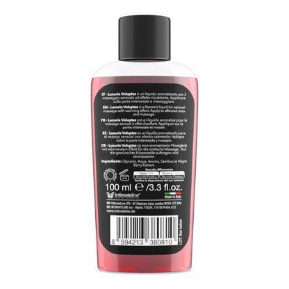 Gel pentru masaj LUXURIA Voluptas Cherry, cu efect de încălzire, aromă naturală de cireșe, 100 ml
