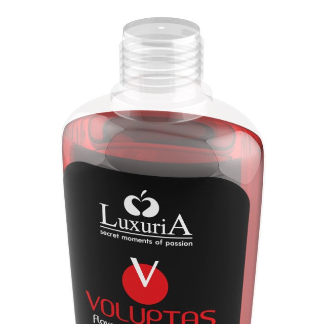 Gel pentru masaj LUXURIA Voluptas Strawberry, cu efect de încălzire, aromă naturală de căpșuni, 100 ml