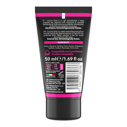Gel pentru sex oral LUXURIA Gola Cherry, pe bază de apă, cu aromă naturală de cireșe, 50 ml