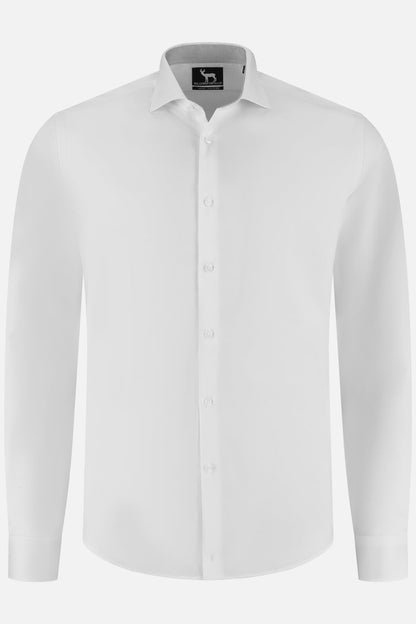 GENTS Blumfontain NOS structuur wit non-iron overhemd in katoen-structuur, modern-fit, wit.