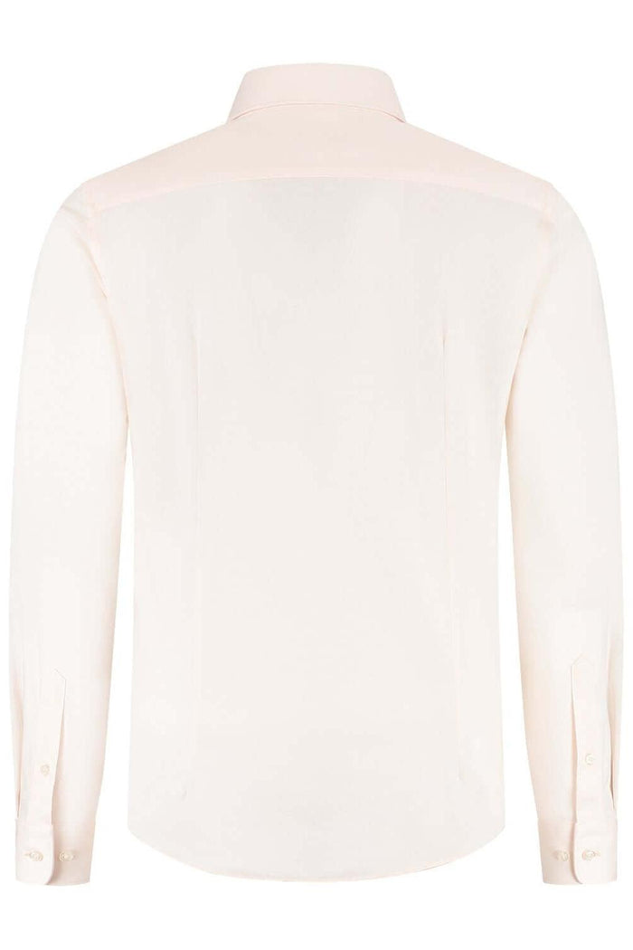 GENTS knit pique lichtroze - achterkant van een katoenen pique overhemd in lichtroze.