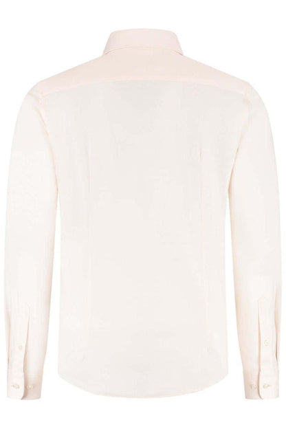 GENTS knit pique lichtroze - achterkant van een katoenen pique overhemd in lichtroze.