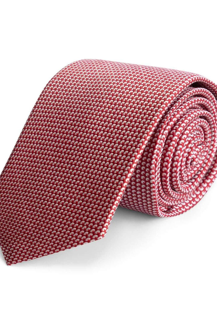 GENTS Luxe Rood-Witte Zijde Stropdas, ademend en naadloos ontwerp in rood-wit kleurstelling.