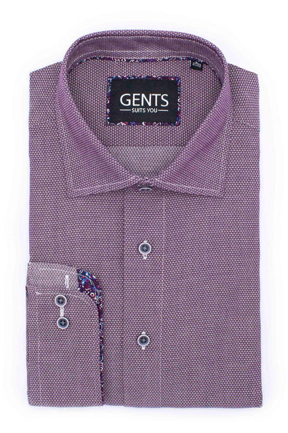 GENTS overhemd oxford wijnrood, modern gesneden, kreukarm en snel droog overhemd voor heren.