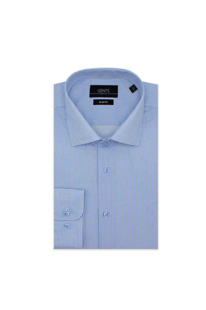 GENTS slimfit printpied-de-poule katoenen overhemd met pied-de-poule, ademend en comfortabel.