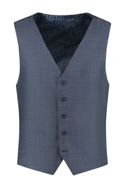 Gilet birdseye structuur blauw
