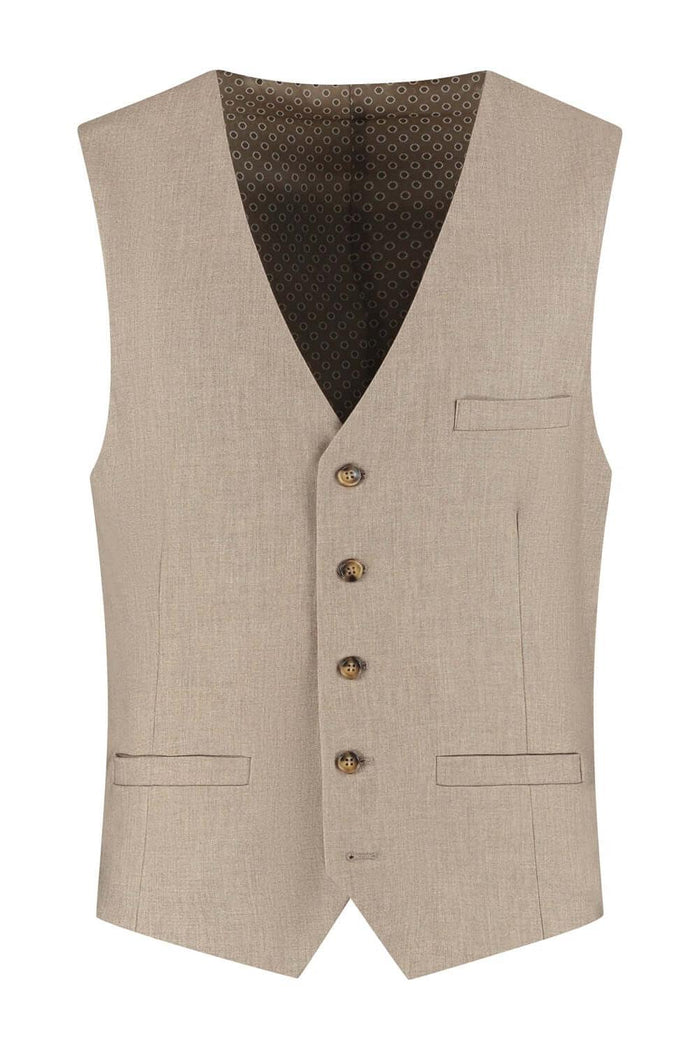 Gilet cappuccino beige: stylish vest in beige, made from wool and Tencel for warmth and comfort.