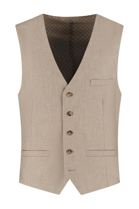 Gilet cappuccino beige: stylish vest in beige, made from wool and Tencel for warmth and comfort.