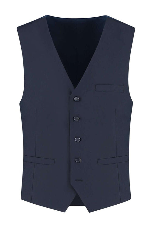 Gilet comfort stretch blauw MixMatch, blauw gilet met stretch en knoopsluiting, veelzijdig en stijlvol.