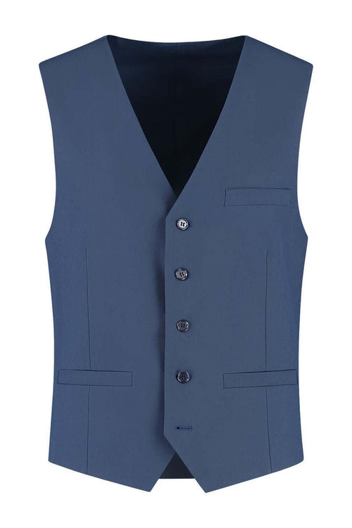 Gilet comfort stretch royalblue Mixmatch in koningsblauw with knoopsluiting and zakken for comfort and style.