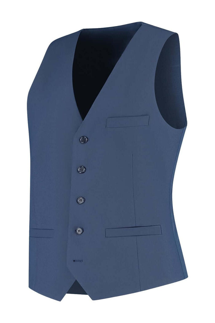 Gilet comfort stretch royalblue Mixmatch in koningsblauw with button closure and pockets for comfort and style.
