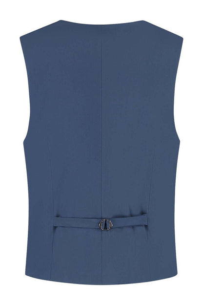 Gilet comfort stretch royalblue Mixmatch back view showing shape and comfort design features.