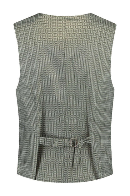 Gilet dusty groen, lichtgewicht gilet met waterafstotende finish in dusty groen, achteraanzicht met strik.