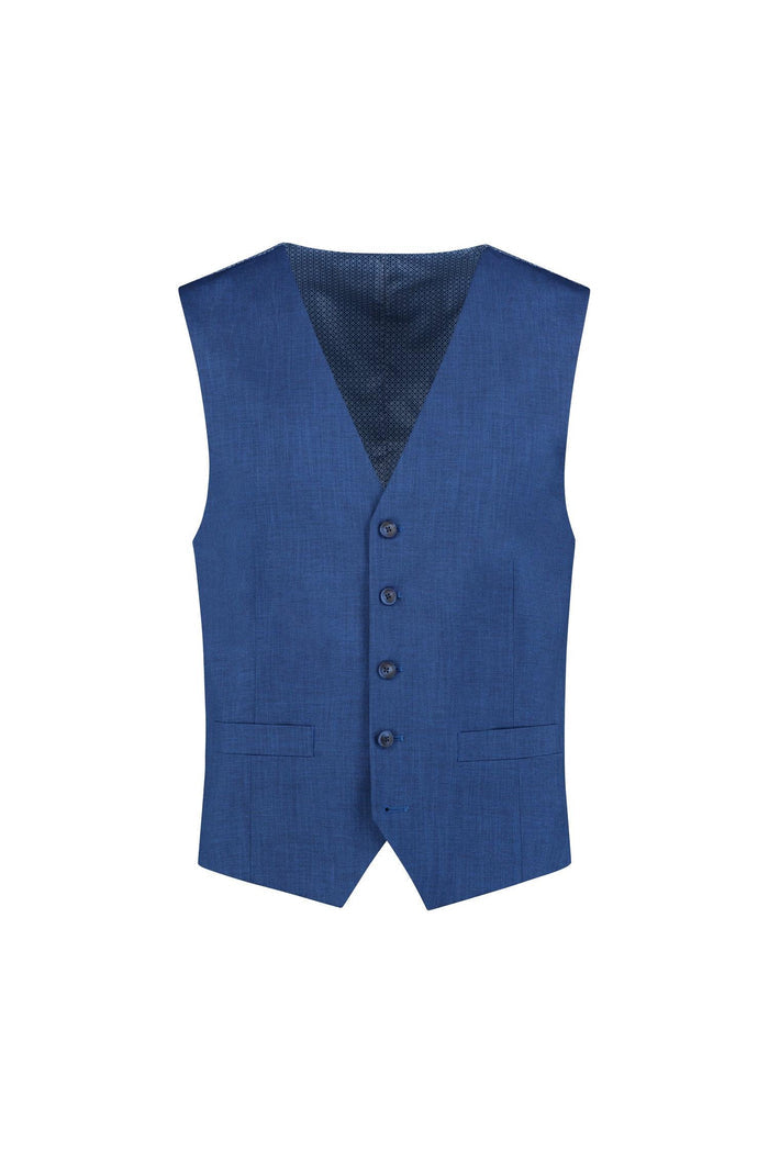 Gilet linnenlook blauw