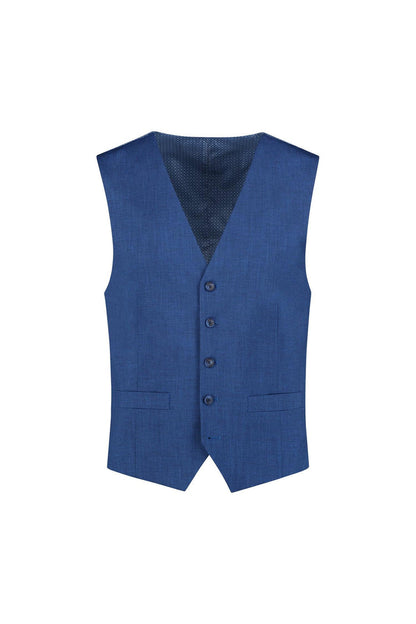 Gilet linnenlook blauw