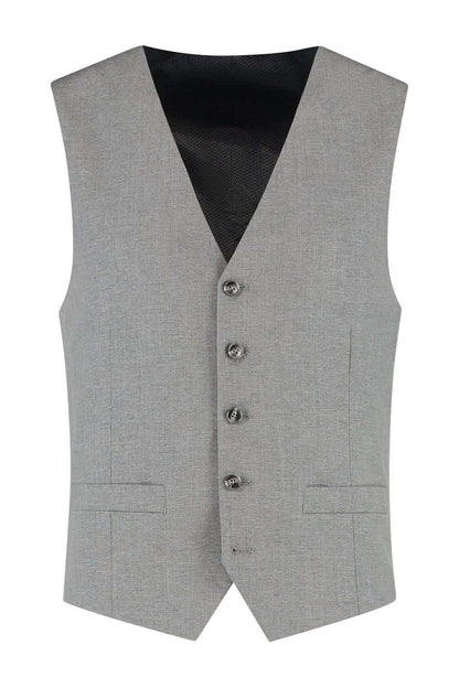 Gilet linnenlook grijs