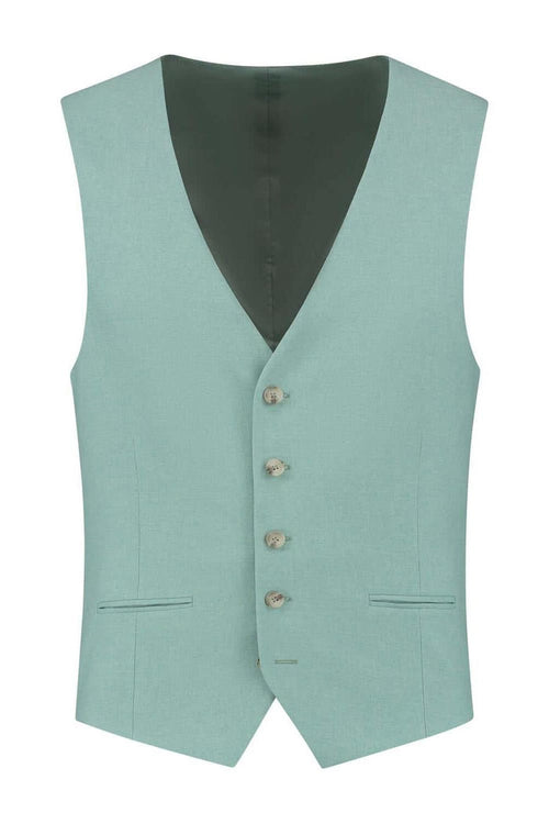 Gilet linnenlook lichtgroen
