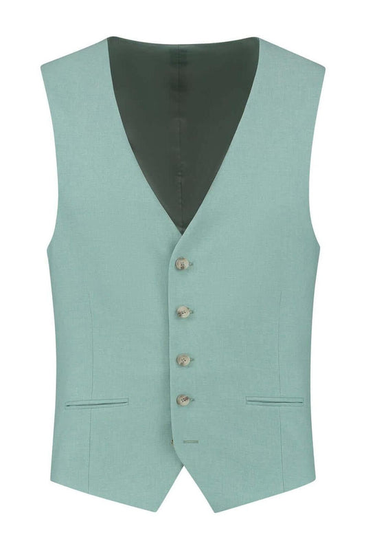 Gilet linnenlook lichtgroen