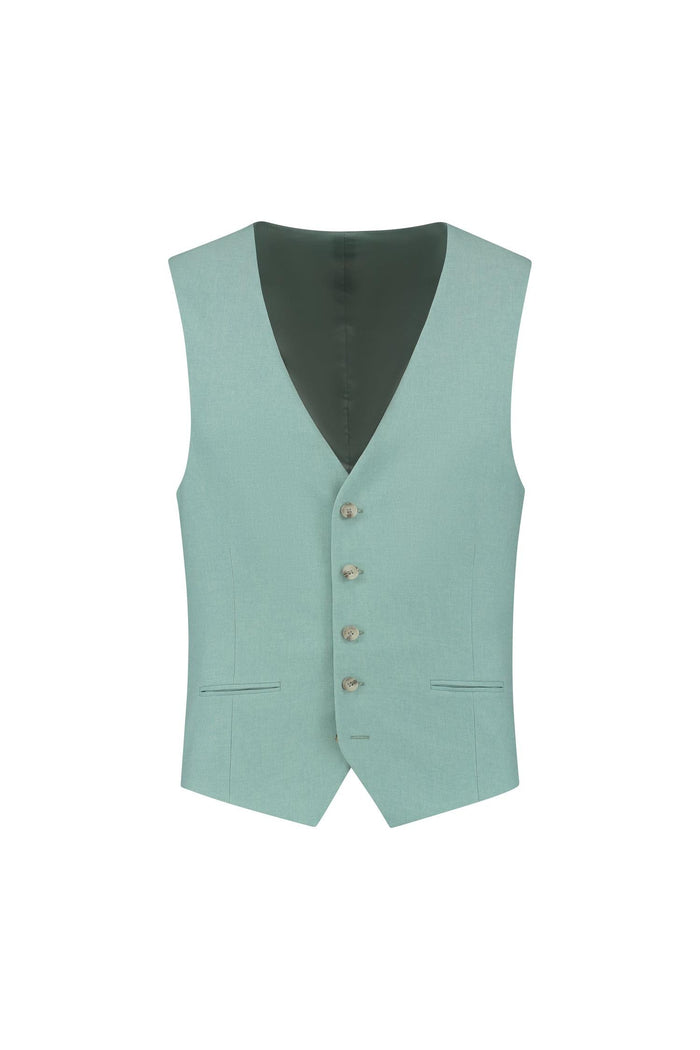 Gilet linnenlook lichtgroen