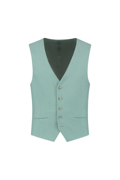 Gilet linnenlook lichtgroen