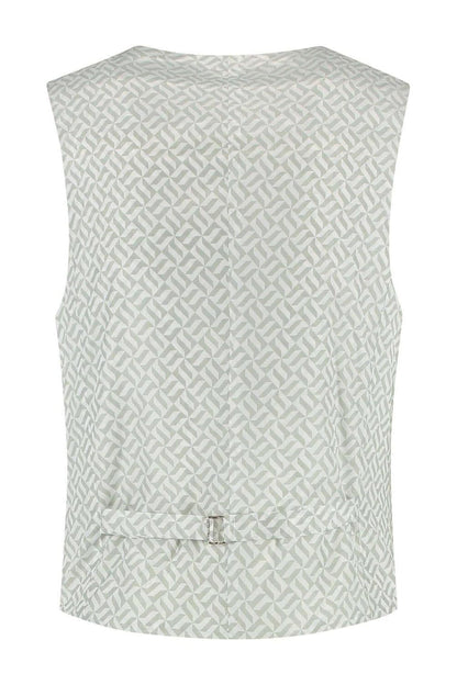Gilet linnenlook saliegroen