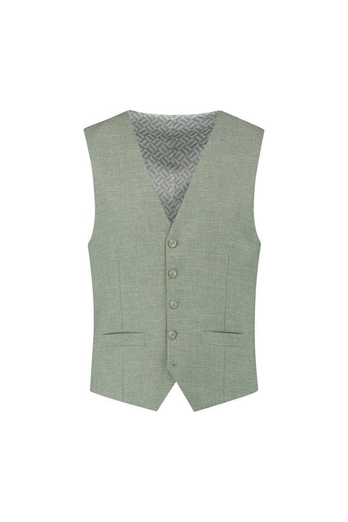 Gilet linnenlook saliegroen