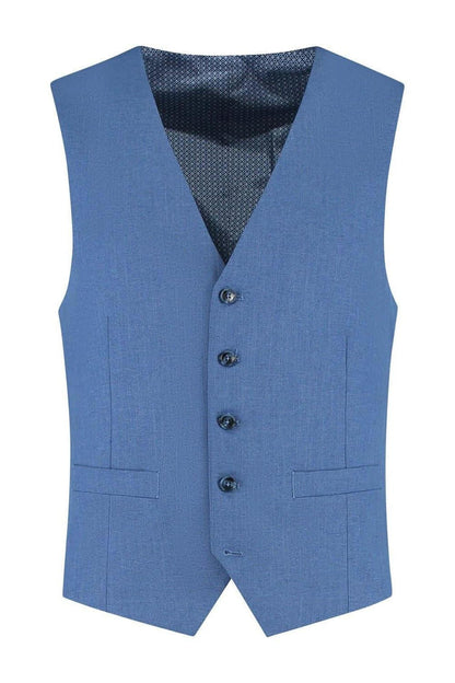 Gilet linnenlook staalblauw