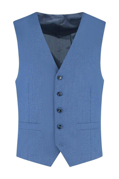 Gilet linnenlook staalblauw