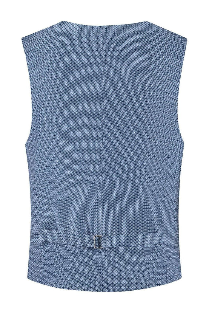Gilet linnenlook staalblauw