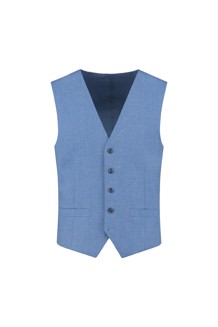 Gilet linnenlook staalblauw