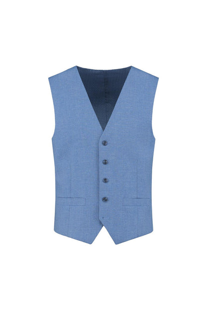 Gilet linnenlook staalblauw